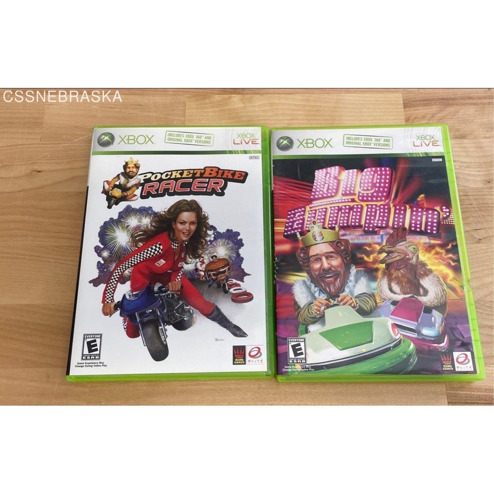 PocketBike Racer Big Bumpin' 2 Xbox Xbox 360 Game Lot Burger King CIB
